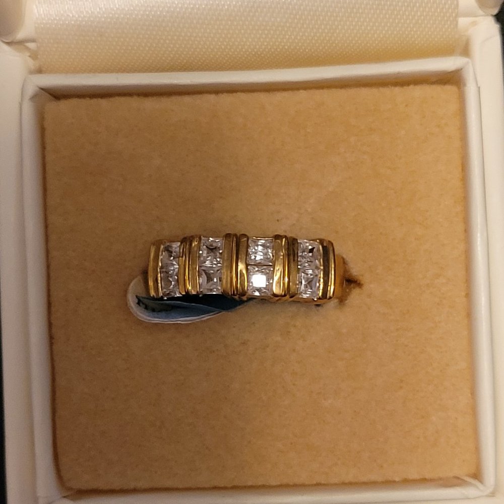 Technibond Gold Plated Ring with Cubic Zirconia